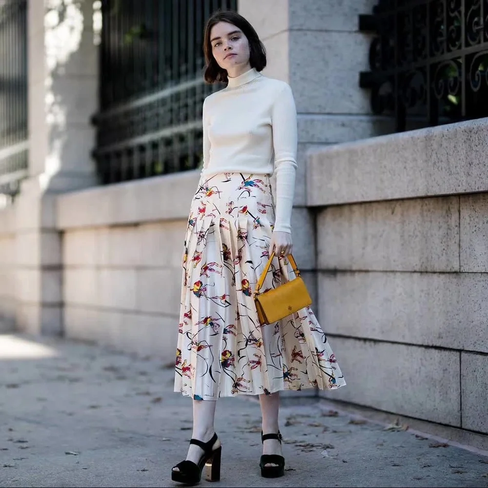NWT $598 Tory Burch Vance Silk Skirt